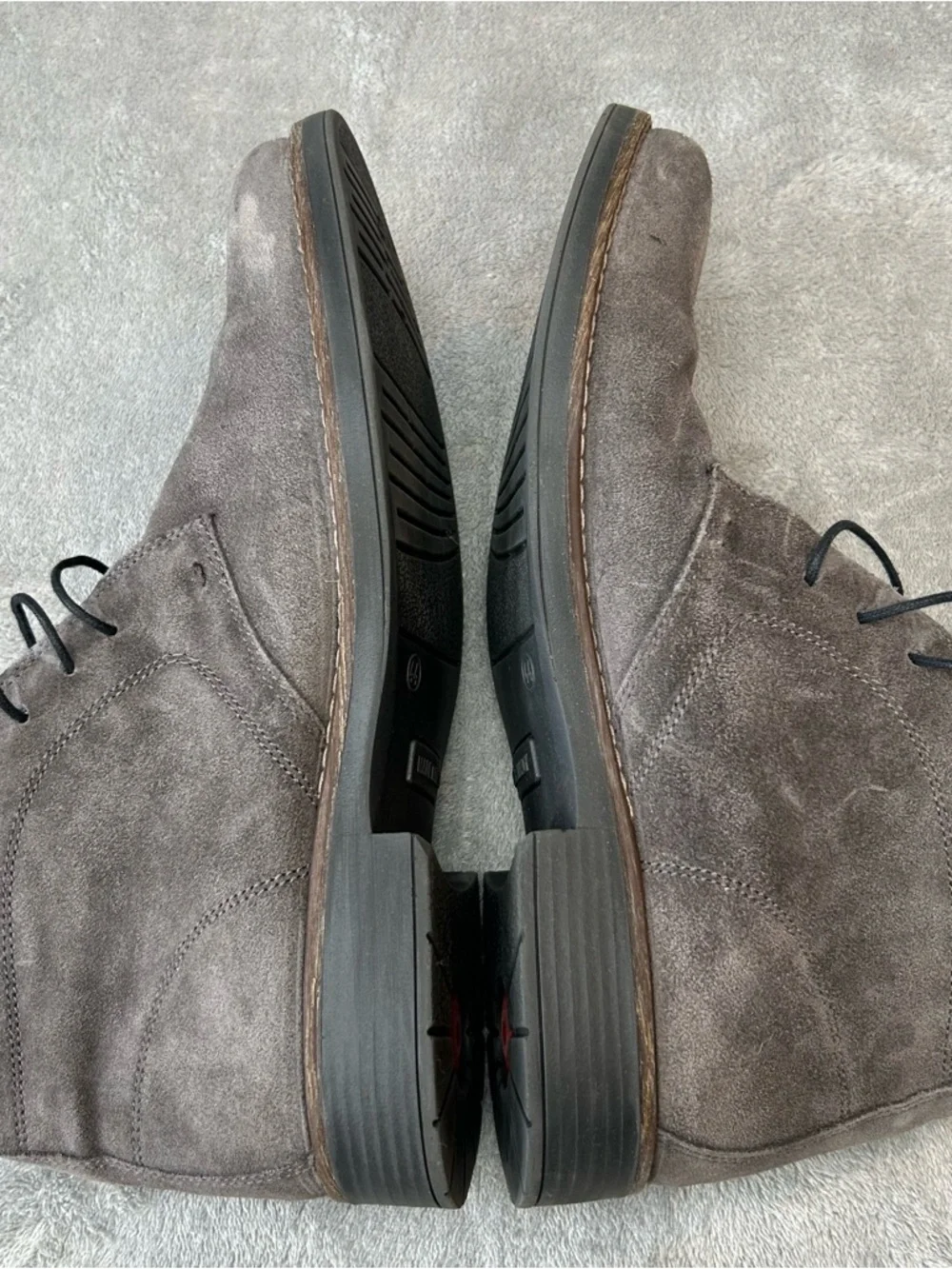 Nordstrom Mens Shop Suede Lace Up Grayson Ankle Boots Gray Size 10.5 US or 44 EU